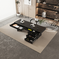 Île de cuisine nordique à manger Table en bois Mobilier de restaurant moderne Bureau minimaliste Salle à manger extensible