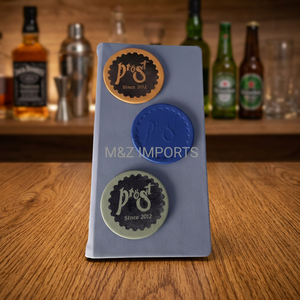 Porte-documents A4 en cuir personnalisable de qualité supérieure avec support amovible et détails en bois durables pour hôtels et restaurants - Product Image 1
