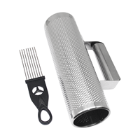 Guiro de 10 pouces en acier inoxydable de 3 pouces de diamètre avec raclette Pua pour la musique de percussion latine