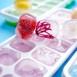 Ice Cube Mold With Silicone Bottom 12 Grids Quick Freeze Easy Release For Family Use Dishwasher Safe - Product Image 2