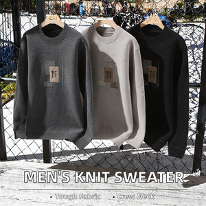 High Quality Brandour Apparels Men's Winter Knit Sweater Anti-Wrinkle Crew-Neck <b>Jumper</b> Polyester/Nylon Fleece Thickness Custom - Product Image 2