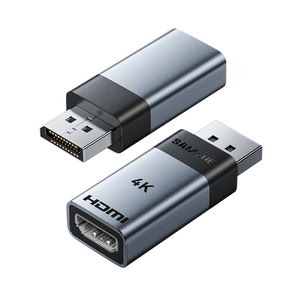Adaptateur SAMZHE en alliage d'aluminium 4K DP vers <span class=keywords><strong>HDMI</strong></span>, convertisseur vidéo DisplayPort <span class=keywords><strong>mâle</strong></span> vers <span class=keywords><strong>HDMI</strong></span> femelle pour ordinateur portable, téléviseur, moniteur, projecteur - Product Image 1