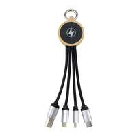 Gantungan Kunci USB mikro Logo LED 0.2m, pengisi daya bisnis nilon dengan pelindung Earphone menyala dalam gelap 3A pengisian cepat