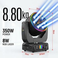 Lumière laser mobile STARRY 350W Bee Eye, animation laser RGB 8W, faisceau LED 7x40W, 19/73CH, éclairage de scène professionnel DMX512 pour DJ