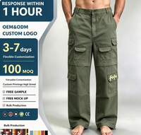Pantalon cargo ample et épais pour homme, style streetwear, avec multiples poches, appliques et patchs, coupe droite, idéal pour le travail