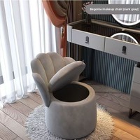 Chaise de maquillage en tissu, style moderne et minimaliste, légèrement luxueuse, avec dossier et rangement, pour chambre à coucher, tabouret de coiffeuse