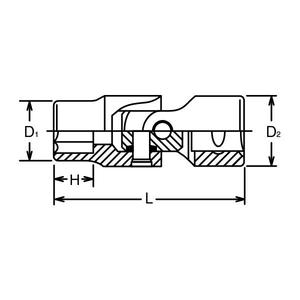KOKEN - 2440A-7/16 Enchufe universal de 1/4 ''Pulgadas-EAN 4991644004362 ENCHUFES DE MANO 1/4" - Product Image 2