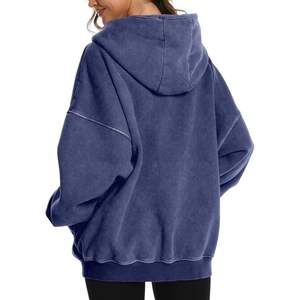 2025 Acid Wash Hoodie para mujeres y hombres Oversized Heavyweight Distress Cotton Fleece Zipper Hoodie Vintage Zip-XXS Size - Product Image 3