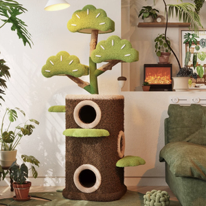 Plant Design Tree Tower With Scratching <b>Post</b> Sisal Pillar Colorful Pet Furniture Multi <b>Level</b> Platform Washable OEM/ODM - Product Image 1