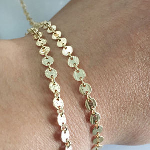 14K सोने भरा गहने श्रृंखला थोक रोल थोक स्थायी गहने गहने बनाने के लिए अंकित चेन हार कंगन पायल - Product Image 4