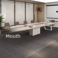 Nouvelle table de conférence en peinture laquée, 10 places, oblongue, pieds en métal et bambou, style moderne minimaliste, pour bureau commercial et salle de réunion
