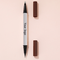 Crayon à sourcils liquide double embout 2-en-1 à séchage rapide, maquillage en gros, marque privée