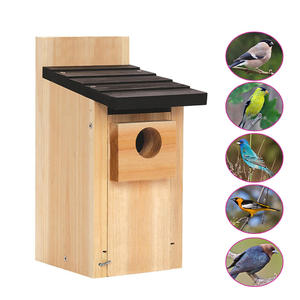 Vente en gros de nichoir en bois d'extérieur avec logo personnalisé best-seller nichoir d'oiseau en bois massif nichoir en bois - Product Image 3