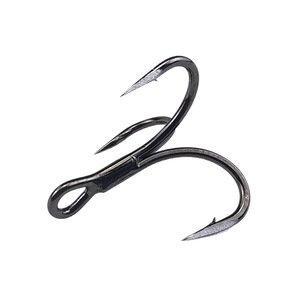 Hameçons triples en acier à haute teneur en carbone, nickel noir, barbelés, tailles 8, 6, 4, 2, 1, 1/0, 2/0, 3/0, pour la pêche en lac, la pêche à la traîne, leurres, robustes et tranchants - Product Image 1