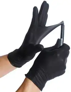 סיטונאי זול שחור עבודה בגינה כפפות ניטריל שחור חד פעמי ניטריל כפפות תעשייתיות ללא אבקה