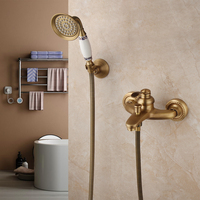 Robinet de douche mural moderne JIENI en laiton noir, monocommande, avec cartouche céramique, 2 trous, mitigeur de douche à main, jet doux