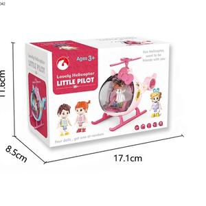 Nuevo precio barato juego de simulación pequeño piloto plástico dibujos animados Mini helicóptero deslizante muñeca <span class=keywords><strong>para</strong></span> niños - Product Image 6