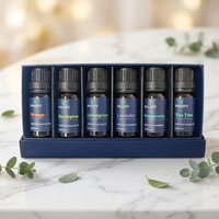 Ensemble d'huiles essentielles Puloty pour l'aromathérapie - 6 huiles pour diffuseurs, soins à domicile, fabrication de bougies, parfums, humidificateurs, cadeaux