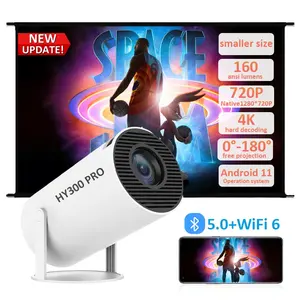 HY300 प्रो स्मार्ट प्रोजेक्टर 4K सिनेमा थिएटर HY300pro मल्टीमीडिया प्रोजेक्टर गेम मिनी पोर्टेबल होम एलईडी पॉकेट प्रोजेक्टर