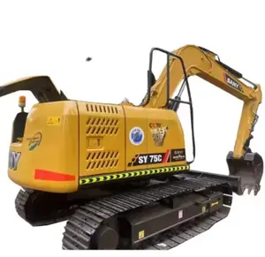 Chinese brand 2022 manufactured SANY SY75C used good condition excavators sold at low prices