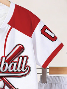 Maillot de baseball personnalisé pour enfants, rouge, sublimé, en mesh, boutonné, pour les jours de match - Product Image 5