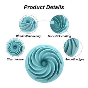 Fluted Round Silicone Baking Molds, Spiral Silicone Pans Non-Stick <b>Cake</b> Pan Mold Baking <b>Cake</b> Mold Silicone <b>Cake</b> <b>Tins</b> - Product Image 3