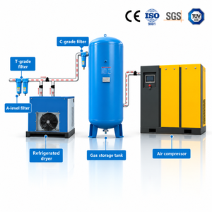 Compresseur d'air à vis industriel à haute efficacité et à économie d'énergie pour la fabrication en usine, les équipements pneumatiques et les ateliers - Product Image 1