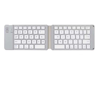 Keyboard Mini lipat, kibor pengisian daya tanpa kabel untuk Laptop/Tablet