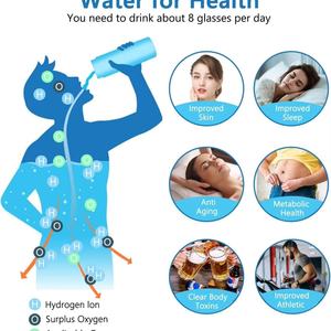 Générateur d'eau hydrogénée portable haut de gamme, rechargeable par USB, arrêt automatique, UV bleu, acier inoxydable, pour camping-car et usage domestique - Product Image 4