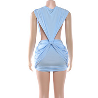 ZHEZHE Fashion 2026 – Robe Courte Élégante et Sexy pour Femme, Sans Manches, Col en V Profond, Découpes, Idéale pour les Soirées en Boîte de Nuit