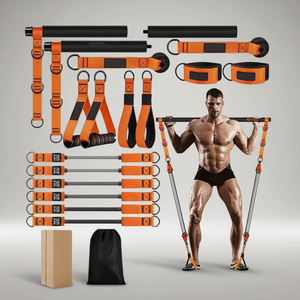 CHENGMO SPORTS Equipo de Pilates de 270 Libras, <span class=keywords><strong>Kit</strong></span> de Barra de Pilates Resistente con Bandas de Resistencia <span class=keywords><strong>para</strong></span> Hombres, Juego de Barras de Entrenamiento de Fuerza - Product Image 1