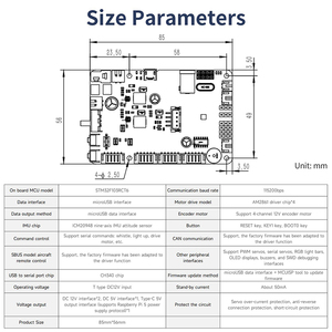 ROS papan kontrol Robot di papan 9-sumbu, Sensor IMU STM32 Unit kontrol inti untuk <span class=keywords><strong>Raspberry</strong></span> <span class=keywords><strong>Pi</strong></span> 5 4B 3B + 3B Jetson Board - Product Image 6