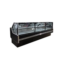 Réfrigérateur commercial de présentation de viande fraîche en acier inoxydable de 3,75 m avec refroidissement par air, contrôle de température 2-8°C et dégivrage automatique