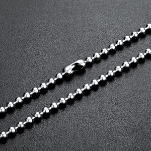 Collier en chaîne à billes en acier inoxydable, forme ronde, bijoux unisexes, pendentif chaîne PL003 - Product Image 3