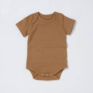 Pijama de Algodón Orgánico Sólido para Bebé, Mameluco de Manga Corta para Verano, para Niños y Niñas - Product Image 2