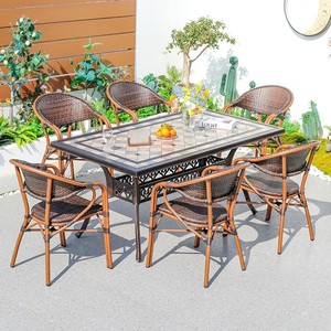 Silla de Ratán para Exteriores, Mesa de Ingeniería, Jardín, Ocio, Impermeable, Apilable, Moderna, Restaurante, Cafetería - Product Image 2