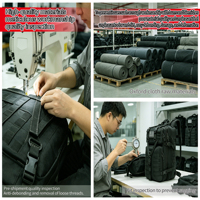 Sac à dos tactique système MOLLE grande capacité (36-56L) imperméable léger en nylon avec fermeture éclair pour randonnée, camping, chasse, sports de plein air