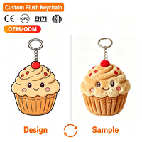 Porte-clés en peluche doux et mignon en forme de crème glacée de dessin animé, couleurs et logo personnalisables, sur commande, vente en gros, cadeau de fête pour enfants