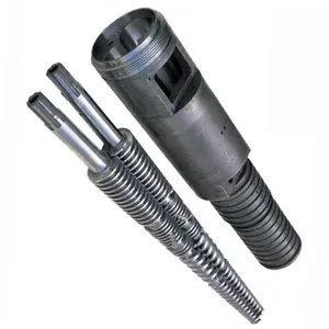 Conical twin screw dan barrel zhou shan pabrik harga yang lebih rendah sekrup dan laras