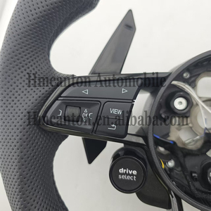 สินค้าใหม่มาแรง พวงมาลัยคาร์บอนไฟเบอร์หุ้มหนังแบบเจาะรู พร้อมไฟ LED สำหรับรถยนต์ออดี้ รุ่น A3 A4 A4L A5 A7L A8 Q5 Q7 B9 A6 R8 - Product Image 4