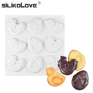 Easy To Demoulding 9 Cavity Lovely Chick Egg Shape Silicone Cake Pop Mold