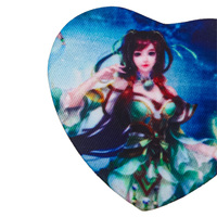 Épingle personnalisée sur badges, meilleure vente épingle de sûreté sur patch, insigne de jeu de dessin animé de transfert de chaleur en métal en tissu en forme de coeur