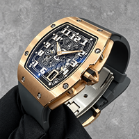 Montre en titane de luxe de la série 6701 en or rose, ultra-fine à 7,8 mm avec cadran lumineux, montre mécanique automatique pour homme