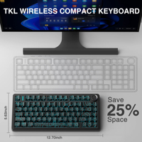 Clavier AULA F75 HE à effet Hall, déclenchement rapide, SOCD 8000Hz, 75% 80 touches, tri-mode, bouton métallique, RGB, Hot Swap, pour le gaming