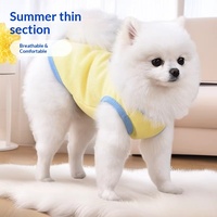 Pakaian Anjing Rompi Musim Panas Teddy untuk Pomeranian Schnauzer Poodle Anjing Kecil Kucing Model Waffle Tipis Gaya Kasual Poliester Dapat Disesuaikan
