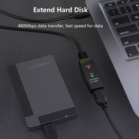 USB 2.0 Aktives Verlängerungskabel 5M-30M Geflochtene Abschirmung Booster-Chipsatz für Kamera- und Computernutzung