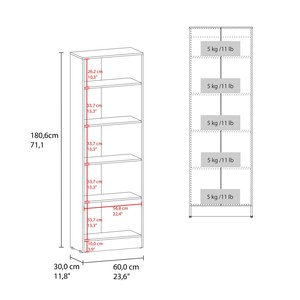 <span class=keywords><strong>Kronos</strong></span> Weiß und <span class=keywords><strong>Kronos</strong></span> Blau Mehrzweckschrank mit fünf Regalböden - Product Image 5