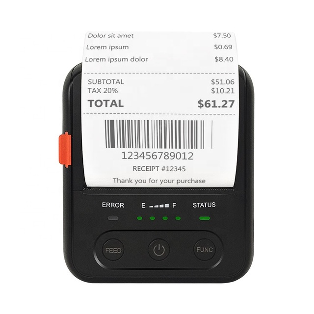 Handheld Bluetooth Pocket Paper Width 80mm Wireless Mini Receipt Bill Usb 80mm Thermal Receipt Printer Compact and Portable