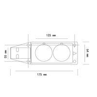 Prise de courant extérieure industrielle Schuko 2 voies, 16A, étanche IP54, anti-chute/anti-froid, 2 prises, conforme CE ROHS UE