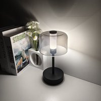 Lampe de table LED/lampe de bureau avec variateur d'intensité réglable, commande tactile, recharge USB Type-C, éclairage d'ambiance, pour chevet, bar, usage intérieur